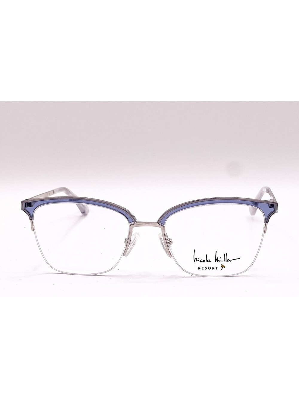 Nicole Miller Cannes C02 Trans Denim Square Authentic Eyeglass Frames 53-17-132 - Picture 5 of 5